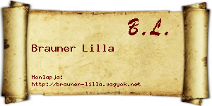 Brauner Lilla névjegykártya